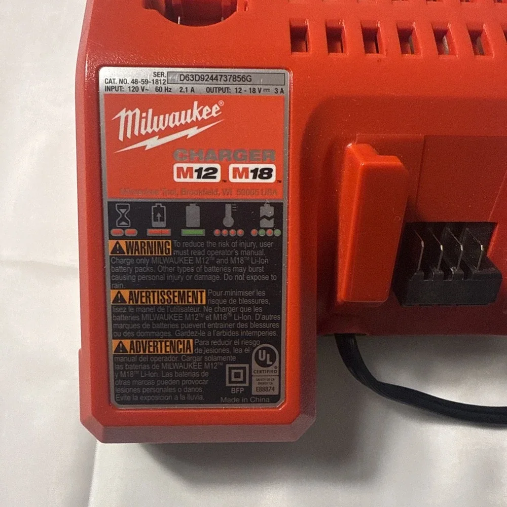 Milwaukee‎ M12 M18 Battery Charger 48-59-1812